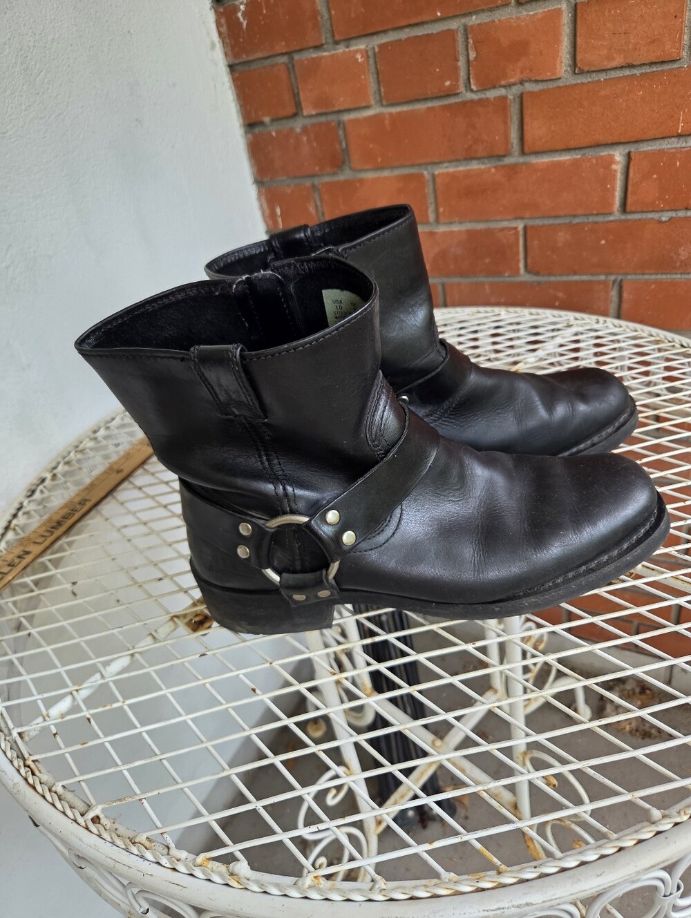 Milwaukee Leather Men's Short Harness Motorcycle Boots Black Size 10 Wide Vibram